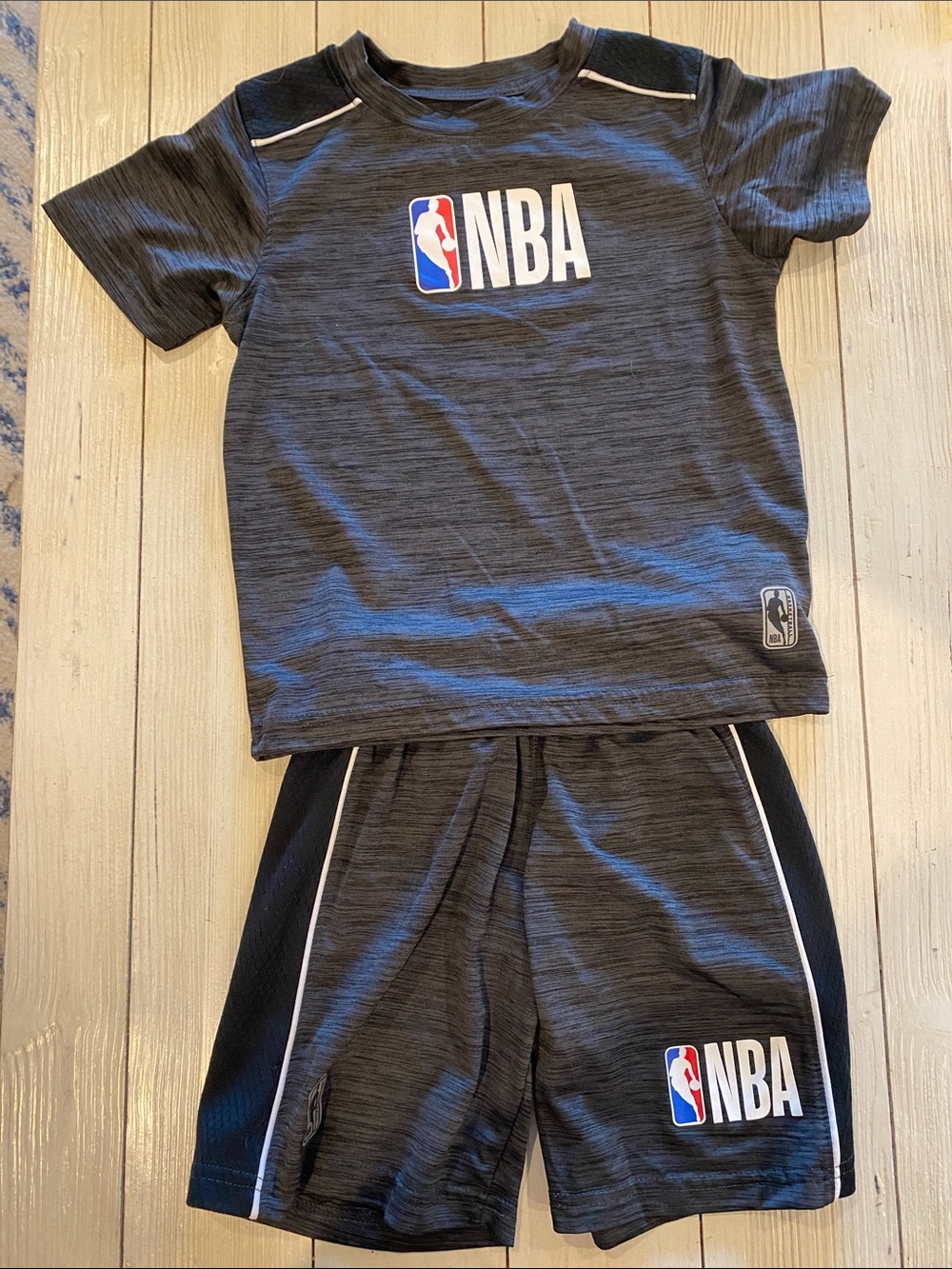 NBA Black & Dark Gray Short Sleeve Tee and Shorts Set